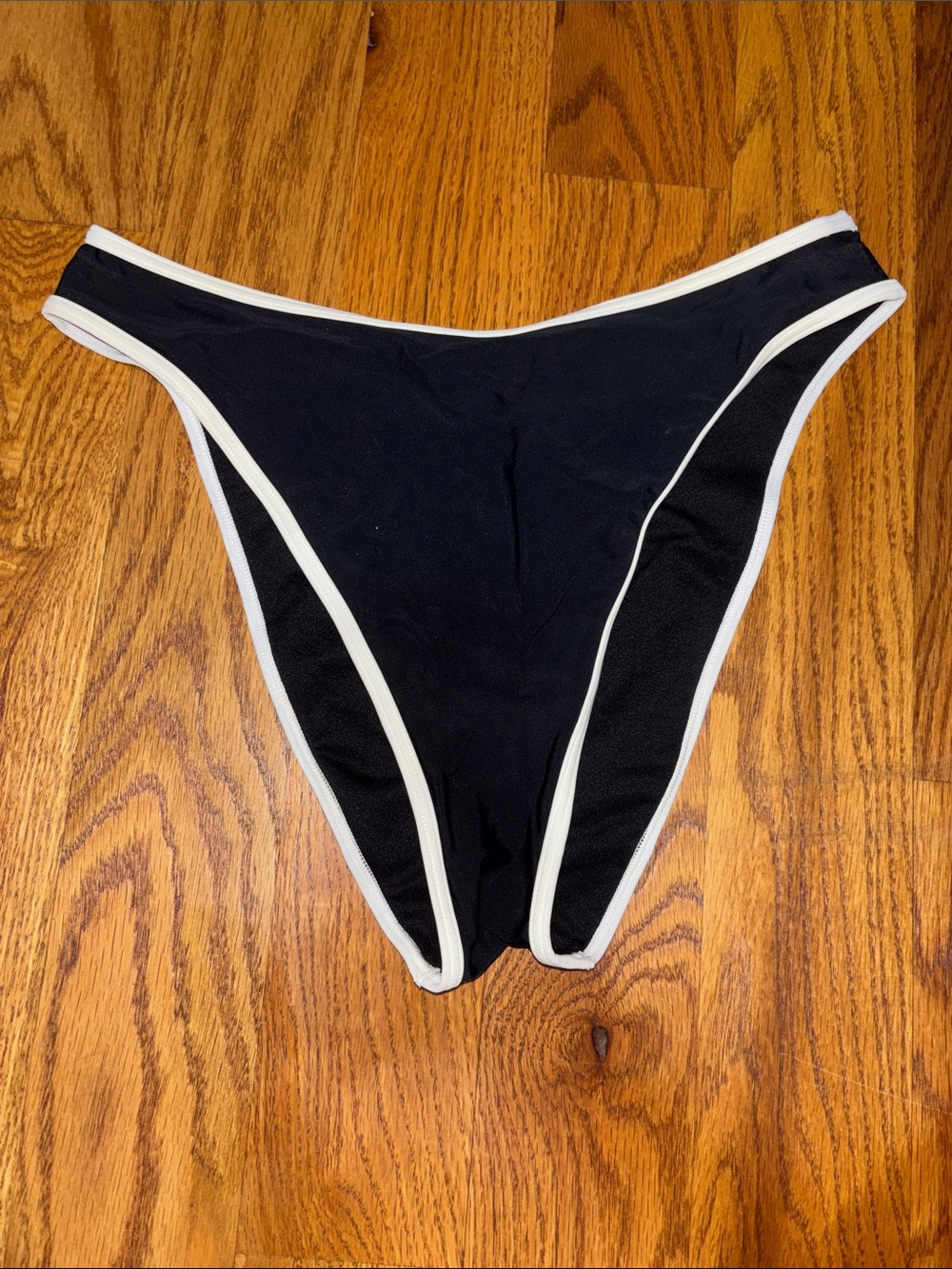 Abercrombie & Fitch Black Bikini Bottoms with White Trim